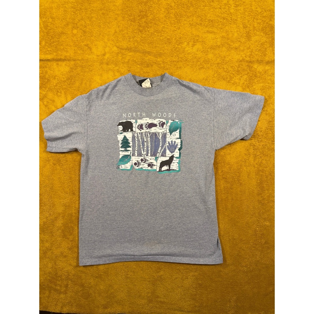 vtg single stitch North Woods T Shirt Mens Signal Sports shirt
